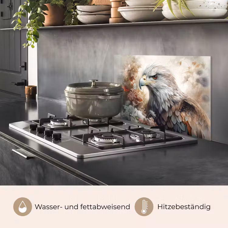 Arend - Adelaar - Vogel - Bloemen - Natuur keuken achterwand spatscherm klein -usp_DE