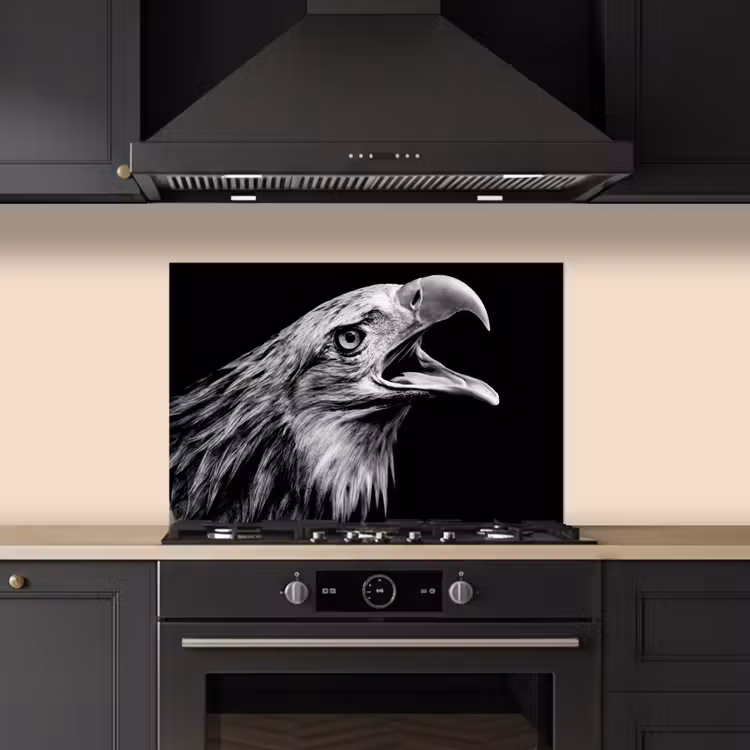 Adelaar - Portret - Roofvogels - Zwart - Wit - Vogel keuken achterwand spatscherm klein -sfeer1