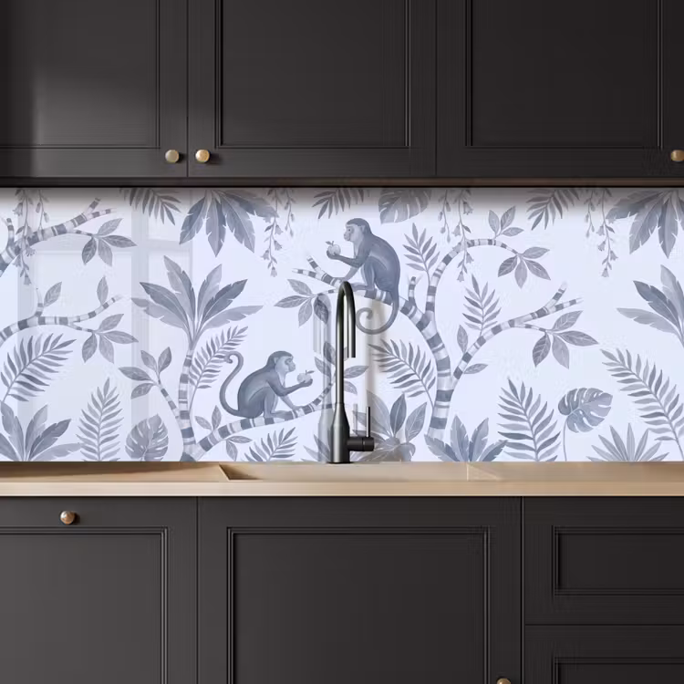 Aap - Boom - Bladeren - Jungle - Illustratie keuken achterwand 2 middel -sfeer1