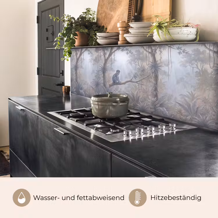 Aap - Boom - Jungle - Natuur - Grijs keuken achterwand 2 middel -usp_DE