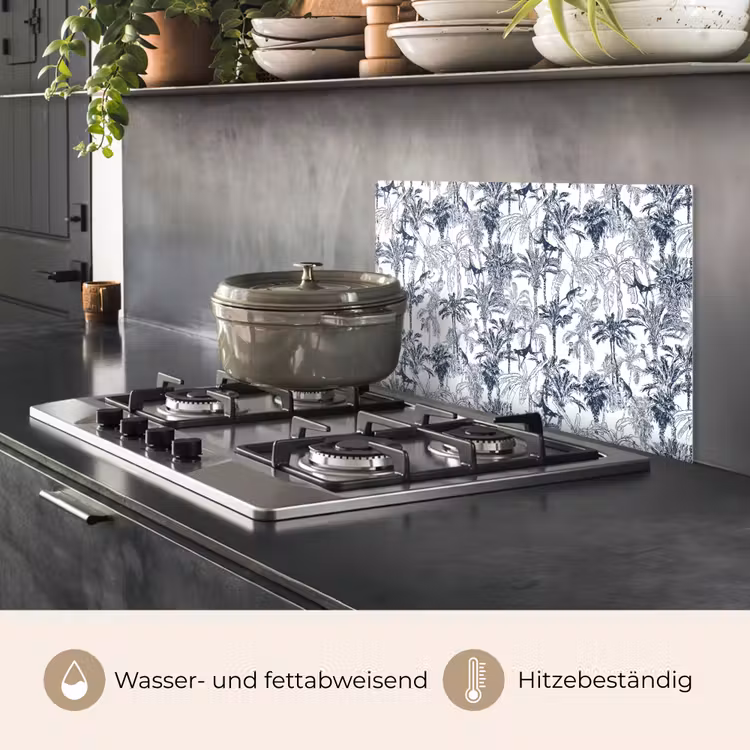 Aap - Jungle - Blauw keuken achterwand spatscherm klein 900 -usp_DE