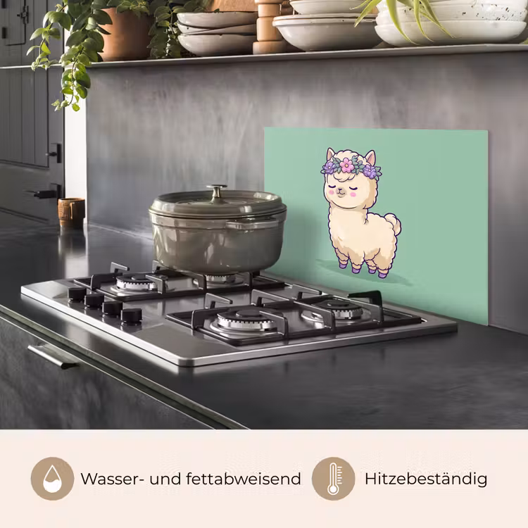 Alpaca - Groen - Bloemendiadeem keuken achterwand spatscherm klein -usp_DE