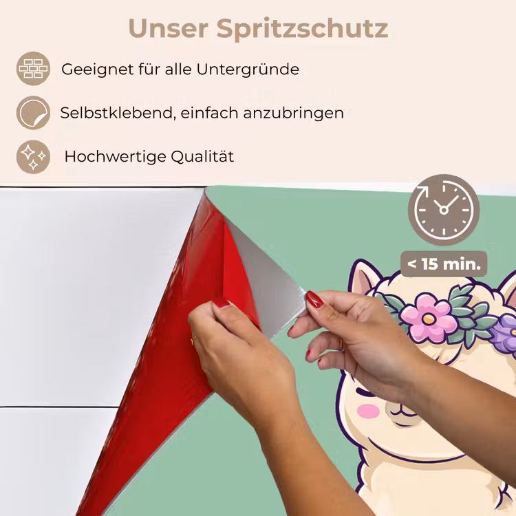 Alpaca - Groen - Bloemendiadeem keuken achterwand spatscherm klein -spatscherm_DE