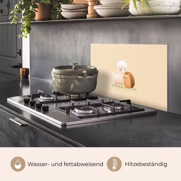 Alpaca - Egel - Bruin - Knuffelen keuken achterwand spatscherm klein -usp_DE
