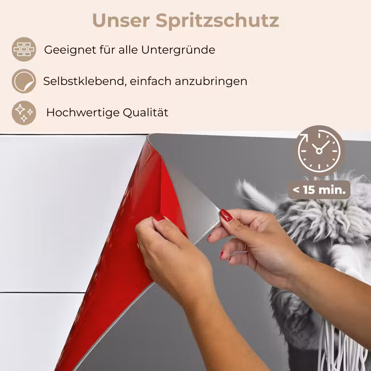 Alpaca - Pasta - Zwart - Wit - Grappig - Dieren keuken achterwand spatscherm klein -spatscherm_DE