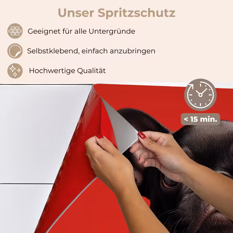 Amor - Hond - Hartje - Rood keuken achterwand spatscherm klein -spatscherm_DE