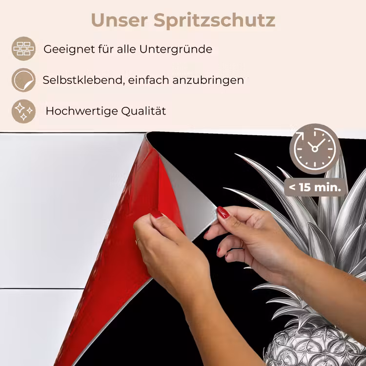 Ananas - Gedetailleerd - Bladeren keuken achterwand spatscherm klein -spatscherm_DE