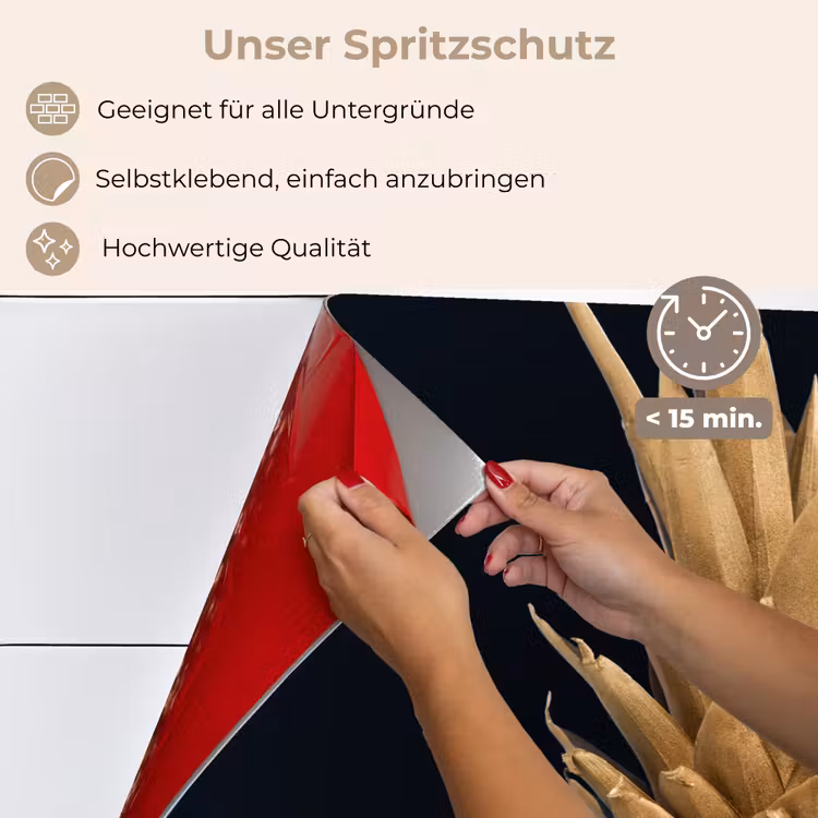 Ananas - Goud - Verf - Zwart - Fruit - Luxe keuken achterwand spatscherm klein -spatscherm_DE