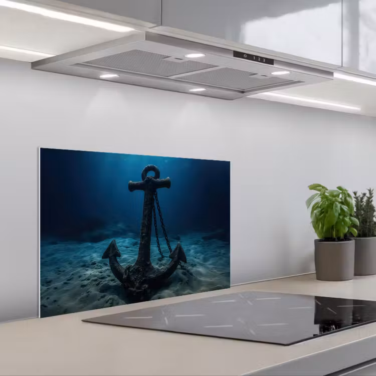 Anker - Ijzer - Zeebodem - Zand keuken achterwand spatscherm klein -3d_schuin