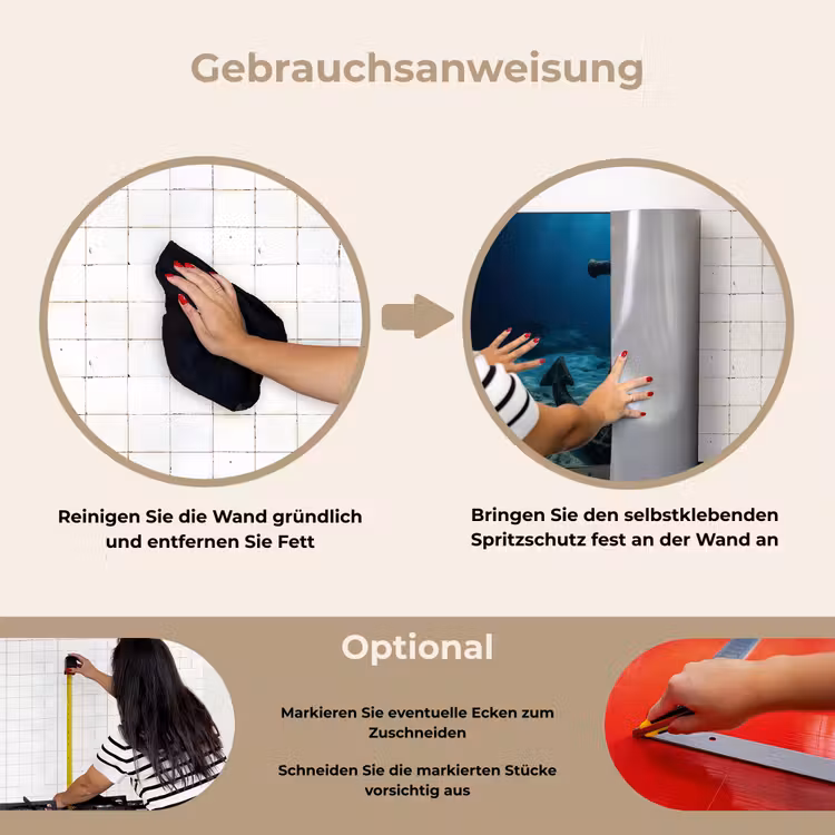 Anker - Ijzer - Zeebodem - Zand keuken achterwand spatscherm klein -gebruiksaanwijzing_DE
