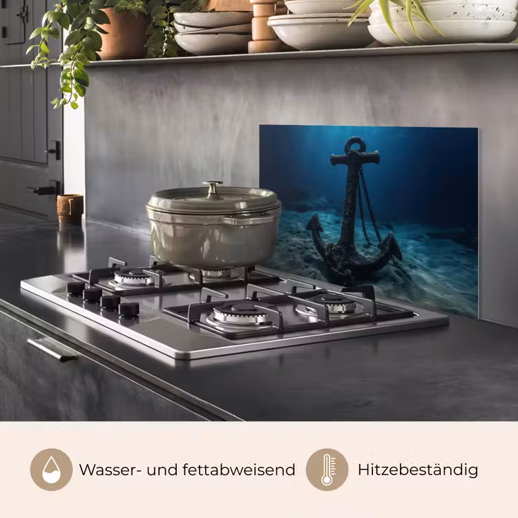 Anker - Ijzer - Zeebodem - Zand keuken achterwand spatscherm klein -usp_DE