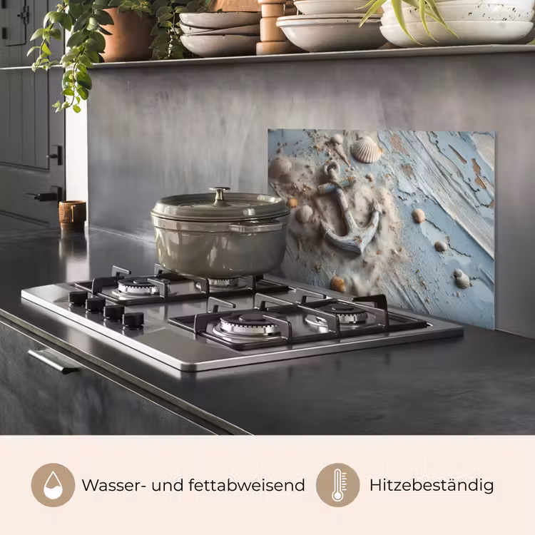 Anker - Hout - Schelpen - Zand keuken achterwand spatscherm klein -usp_DE
