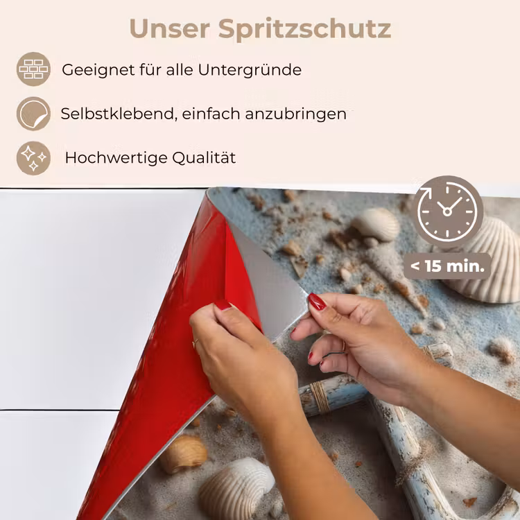 Anker - Hout - Schelpen - Zand keuken achterwand spatscherm klein -spatscherm_DE