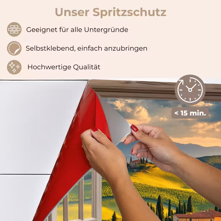 Doorkijk - Toscane - Uitzicht - Landschap - Zomer keuken achterwand spatscherm klein -spatscherm_DE