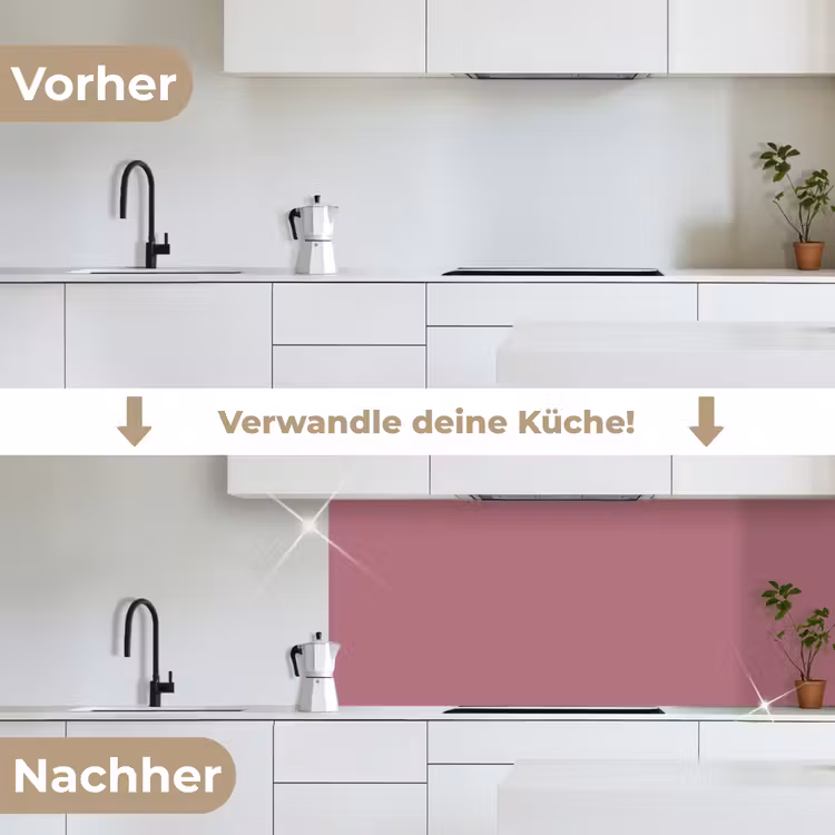 Antique - Mauve - Roze keuken achterwand 2 middel 871 -voor-na_DE
