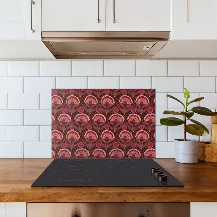 Antiek - Bloemen - Kleurrijk keuken achterwand spatscherm klein 900 -sfeer2
