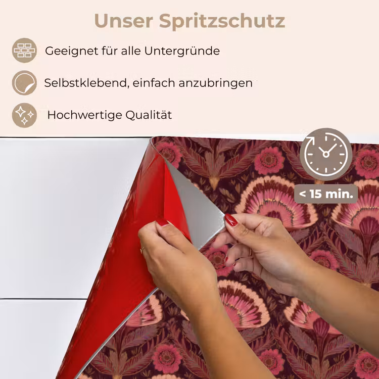 Antiek - Bloemen - Kleurrijk keuken achterwand spatscherm klein 900 -spatscherm_DE