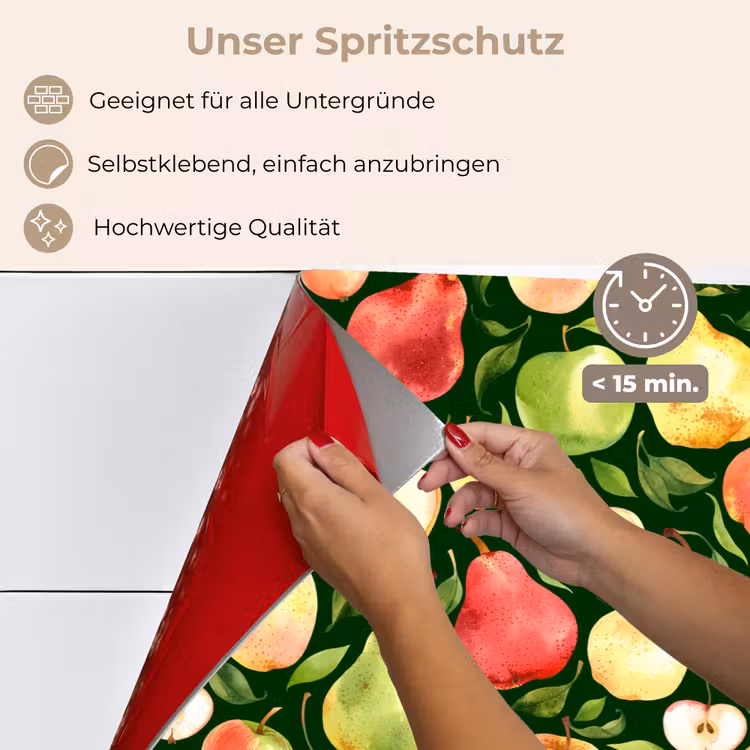 Appels - Peren - Fruit - Groen keuken achterwand spatscherm klein 900 -spatscherm_DE