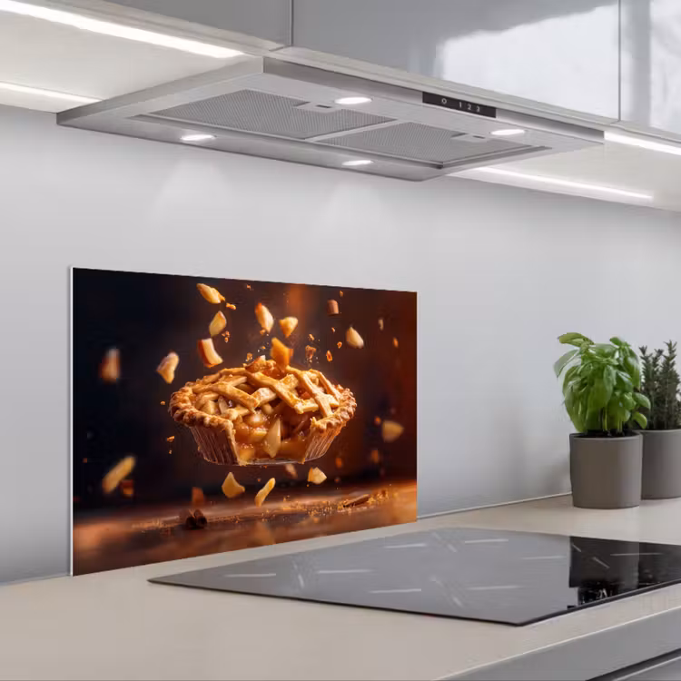 Appel - Taart - Warm - Eten keuken achterwand spatscherm klein -3d_schuin