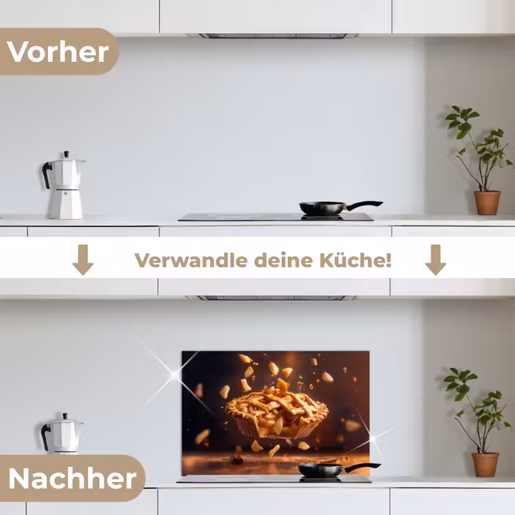 Appel - Taart - Warm - Eten keuken achterwand spatscherm klein -voor_na_DE