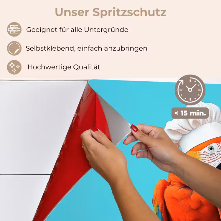 Ara - Koksmuts - Sokkel - Grappig keuken achterwand spatscherm klein -spatscherm_DE