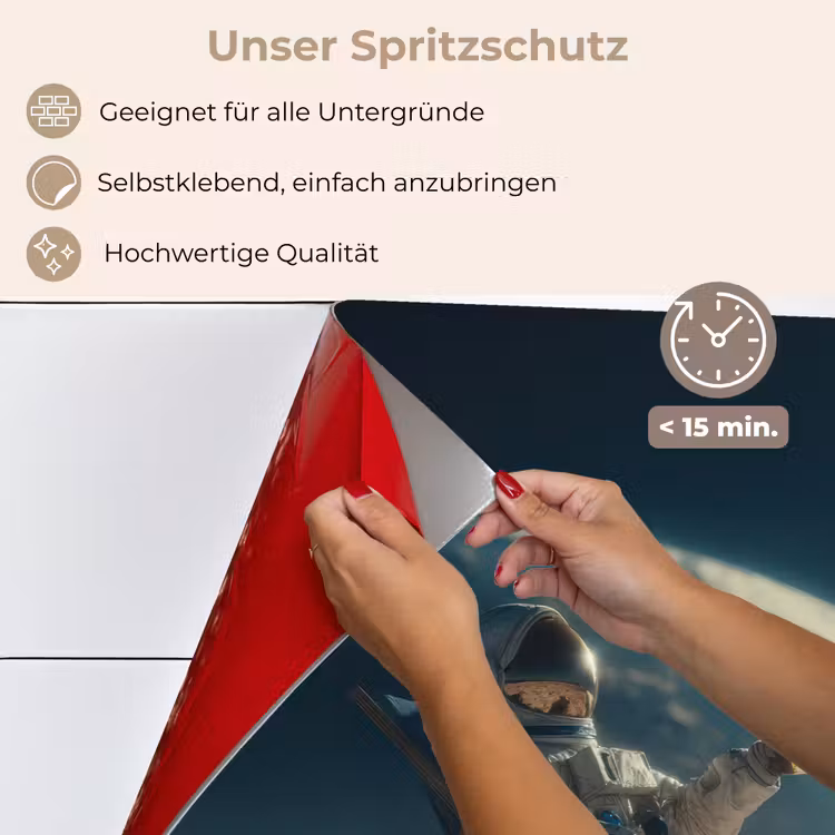 Astronaut - Kat - Glas - Stoel keuken achterwand spatscherm klein -spatscherm_DE