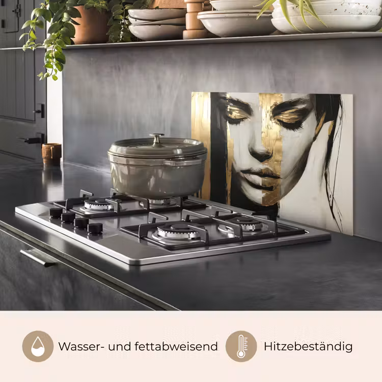 Ogen - Gezicht - Goud - Strepen keuken achterwand spatscherm klein -usp_DE
