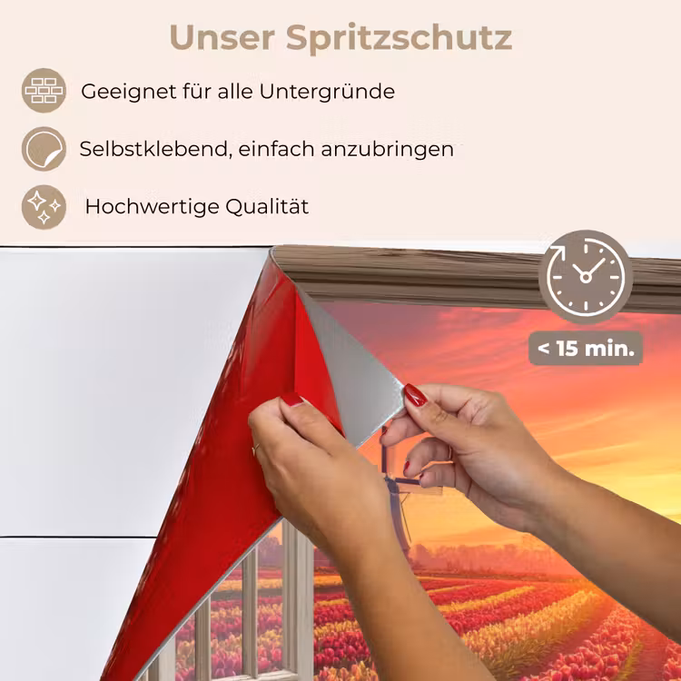 Doorkijk - Tulpen - Zonsondergang - Bloemen - Kleurrijk keuken achterwand spatscherm klein -spatscherm_DE