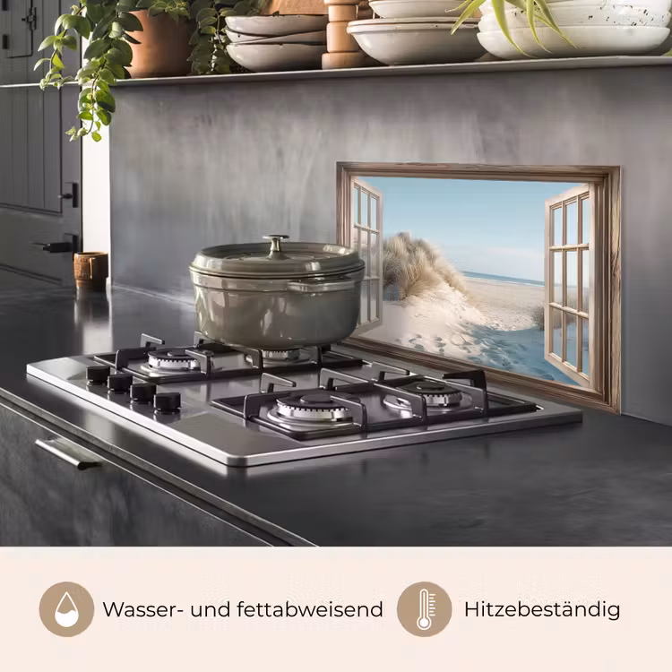 Doorkijk - Helmgras - Duinen - Zee - Landschap keuken achterwand spatscherm klein -usp_DE