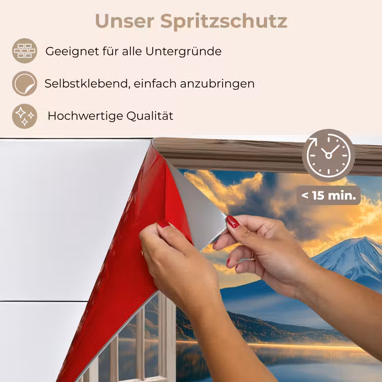 Doorkijk - Landschap - Bergen - Uitzicht - Raam keuken achterwand spatscherm klein -spatscherm_DE
