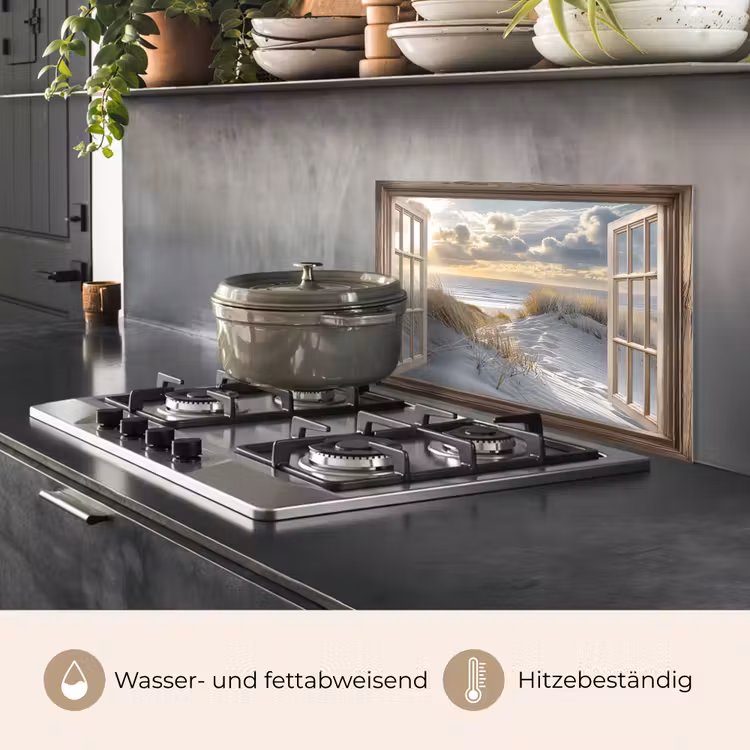 Doorkijk - Strand - Duinen - Zee - Natuur keuken achterwand spatscherm klein -usp_DE