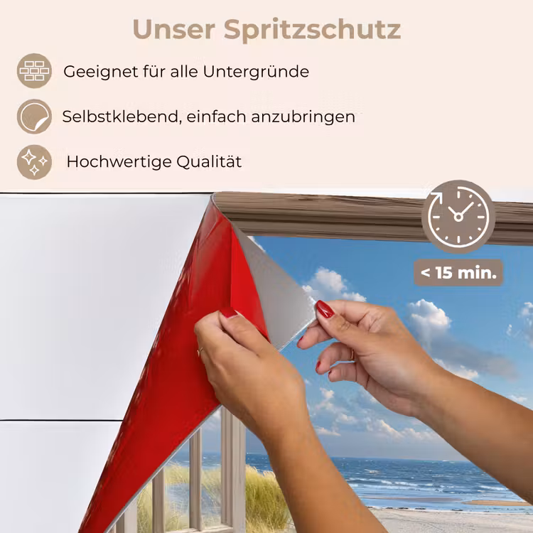 Doorkijk - Strand - Raam - Duinen - Zee keuken achterwand spatscherm klein -spatscherm_DE