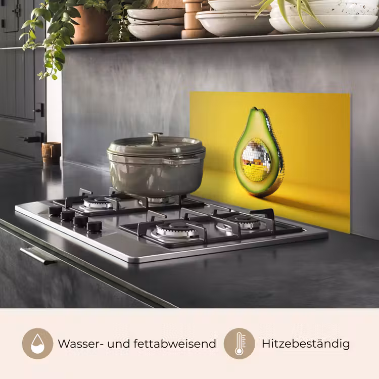 Avocado - Discobal - Geel - Glitter keuken achterwand spatscherm klein -usp_DE