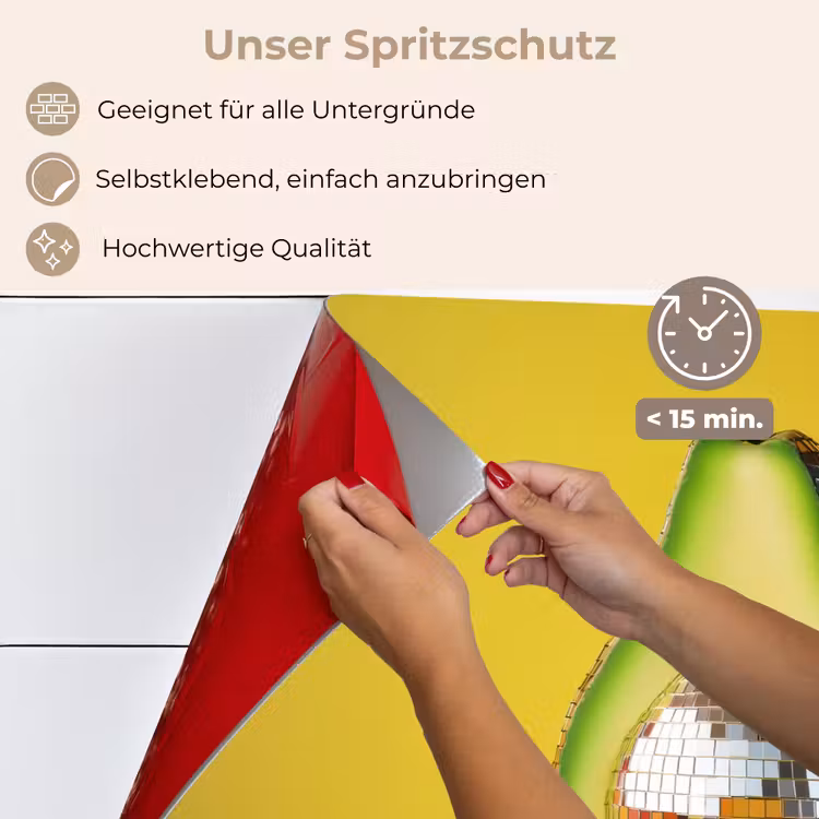Avocado - Discobal - Geel - Glitter keuken achterwand spatscherm klein -spatscherm_DE