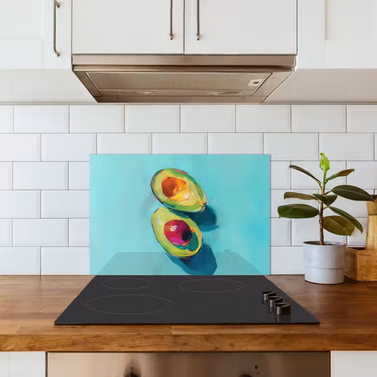 Avocado - Groen - Pit - Schaduw keuken achterwand spatscherm klein -sfeer2