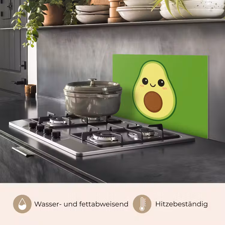 Avocado - Groen - Speels keuken achterwand spatscherm klein -usp_DE