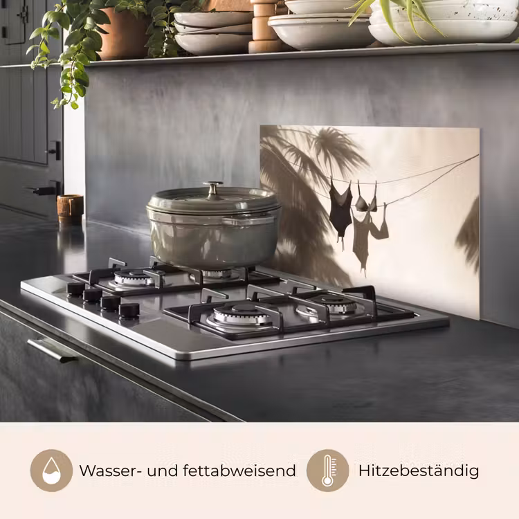 Badkleding - Palmbomen - Schaduw - Tropisch keuken achterwand spatscherm klein -usp_DE