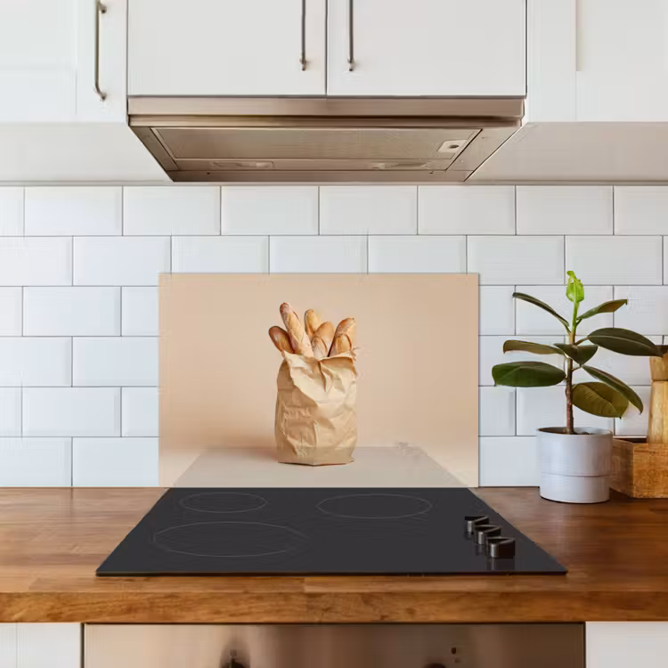 Baguette - Brood - Stokbrood - Beige keuken achterwand spatscherm klein -sfeer2