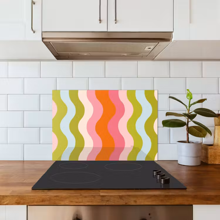 Banen - Golven - Kleurrijk - Verticaal keuken achterwand spatscherm klein -sfeer2