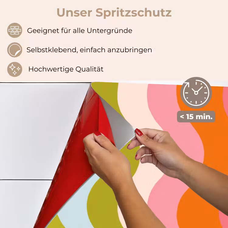 Banen - Golven - Kleurrijk - Verticaal keuken achterwand spatscherm klein -spatscherm_DE
