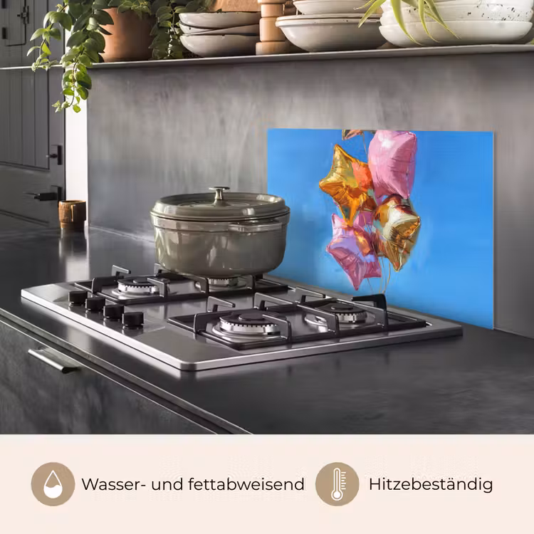 Ballonnen - Goud - Stervorm - Roze keuken achterwand spatscherm klein -usp_DE