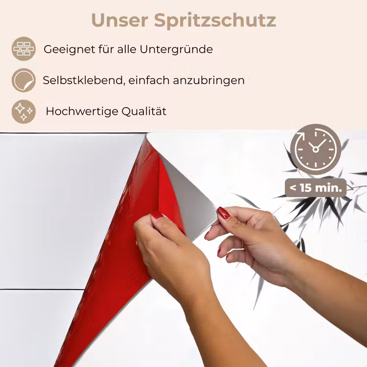 Bamboestammen - Water - Minimalistisch - Wit keuken achterwand spatscherm klein -spatscherm_DE