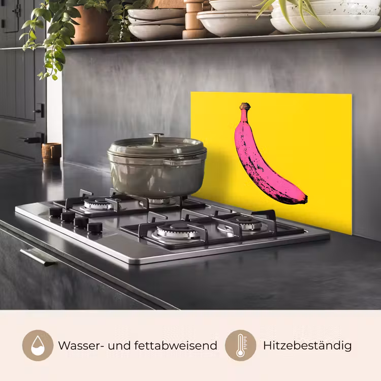 Banaan - Grafisch - Geel keuken achterwand spatscherm klein -usp_DE