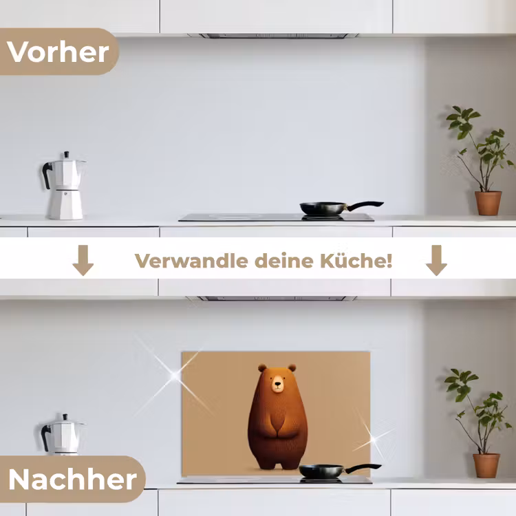 Beer - Minimalistisch - Bruin keuken achterwand spatscherm klein -voor_na_DE