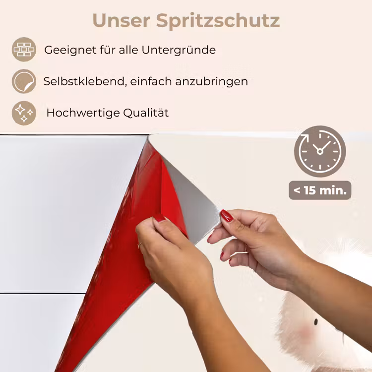 Beertje - Sneeuwvlokje - Wit - Pluizig keuken achterwand spatscherm klein -spatscherm_DE