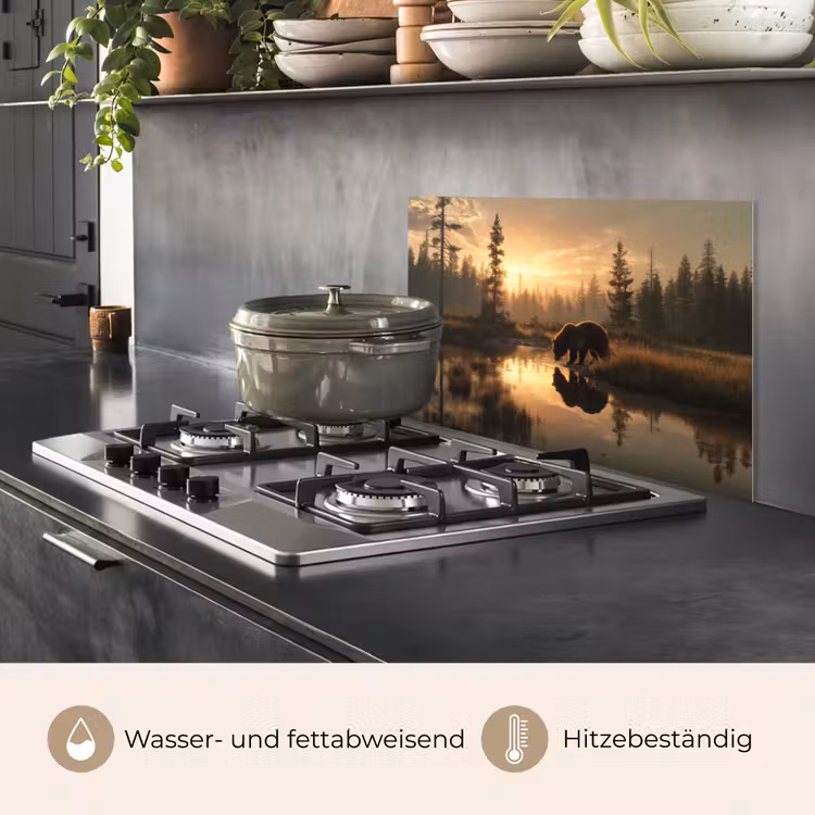 Beer - water - Bos - Ochtendlicht keuken achterwand spatscherm klein -usp_DE
