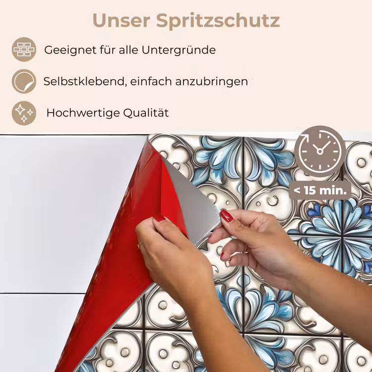 Barok - Tegel - Kleurrijk keuken achterwand spatscherm klein 900 -spatscherm_DE