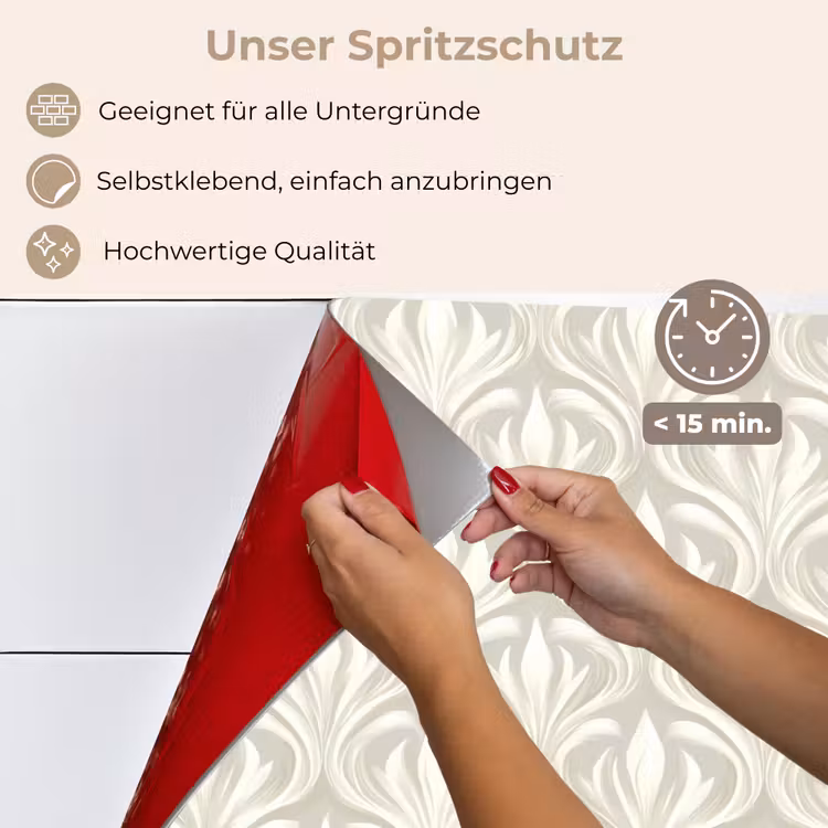 Barok - Patroon - Beige keuken achterwand spatscherm klein 900 -spatscherm_DE