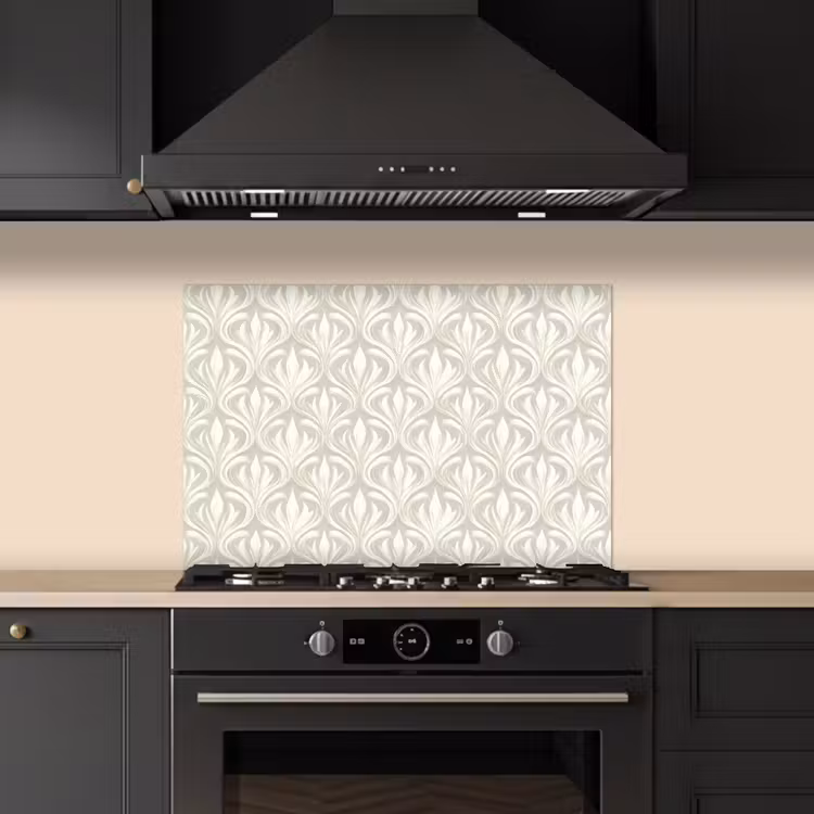Barok - Patroon - Beige keuken achterwand spatscherm klein 900 -sfeer1