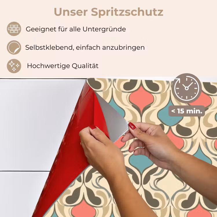 Barok - Retro - Kleurrijk keuken achterwand spatscherm klein 900 -spatscherm_DE